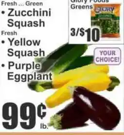 Key Food Zucchini Squash, Yellow Squash, Purple Eggplant offer