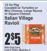 Key Food Italian Village Ravioli offer