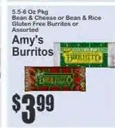 Key Food Amy's Burritos offer