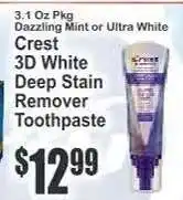 Key Food Crest 3D White Deep Stain Remover Toothpaste offer