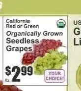 Key Food Organically Grown Seedless Grapes offer