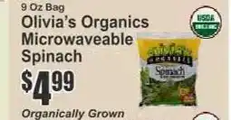 Key Food Olivia’s Organics Microwaveable Spinach offer