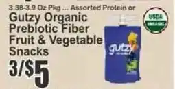 Key Food Gutzy Organic Prebiotic Fiber Fruit & Vegetable Snacks offer