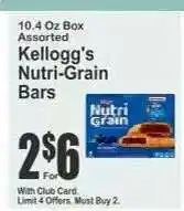 Key Food Kellogg's Nutri-Grain Bars offer