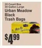 Key Food Urban Meadow Black Trash Bags offer