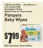 Key Food Pampers Baby Wipes offer