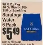 Key Food Saratoga Water 6 Pack offer