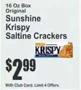 Key Food Sunshine Krispy Saltine Crackers offer