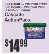 Key Food Cascade Actionpacs offer