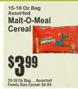 Key Food Malt-O-Meal Cereal offer