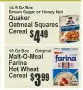 Key Food Malt-O-Meal Farina Hot Wheat Cereal offer