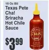 Key Food Texas Pete Cha! Sriracha Hot Chile Sauce offer