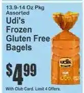 Key Food Udi's Frozen Gluten Free Bagels offer