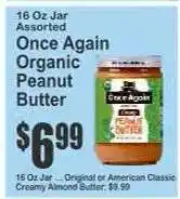 Key Food Once Again Organic Peanut Butter offer
