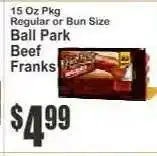 Key Food Ball Park Beef Franks offer
