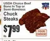 Key Food Chuck Steaks offer