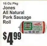 Key Food Jones All Natural Pork Sausage Roll offer