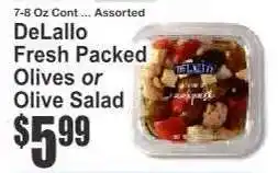 Key Food DeLallo Fresh Packed Olives or Olive Salad offer