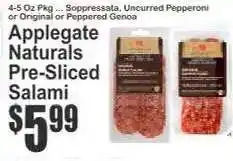 Key Food Applegate Naturals Pre-Sliced Salami offer