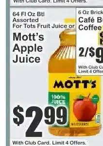 Key Food Mott's Apple Juice offer