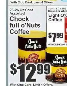 Key Food Chock Full o'Nuts Coffee offer