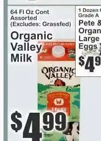 Key Food Organic Valley Milk offer