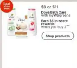 Walgreens Dove Bath Care with myWalgreens offer