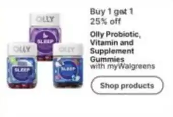 Walgreens Olly Probiotic, Vitamin and Supplement Gummies offer