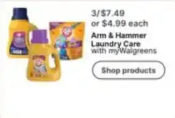 Walgreens Arm & Hammer Laundry Care with myWalgreens offer