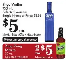 Food Pavilion Skyy Vodka offer