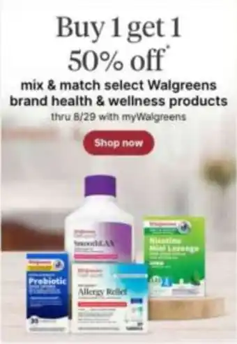 Walgreens Walgreens brand health & wellness products offer