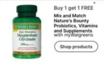 Walgreens Nature's Bounty Magnesium Glycinate offer