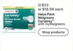 Walgreens Walgreens Certainty Stretch Briefs offer