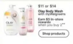 Walgreens Olay Body Wash with myWalgreens offer