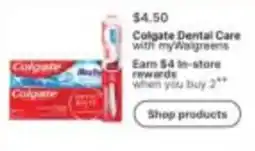 Walgreens Colgate Dental Care with myWalgreens offer