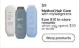 Walgreens Method Hair Care with myWalgreens offer