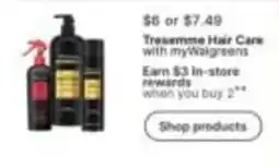 Walgreens Tresemme Hair Care with myWalgreens offer