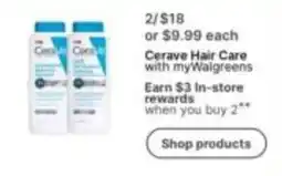 Walgreens Cerave Hair Care with myWalgreens offer