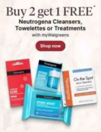 Walgreens Neutrogena Cleansers, Towelettes or Treatments offer