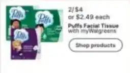 Walgreens Puffs Facial Tissue offer