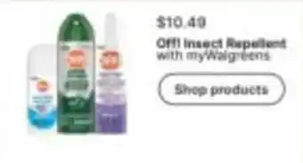 Walgreens Off! Insect Repellent offer