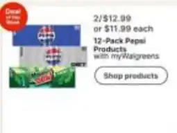 Walgreens 12-Pack Pepsi Products offer