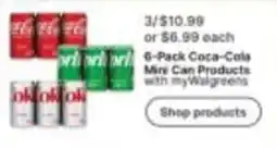 Walgreens Coca-Cola Mini Can Products with myWalgreens offer