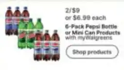 Walgreens 6-Pack Pepsi Bottle or Mini Can Products with myWalgreens offer