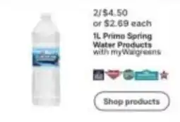 Walgreens 1L Primo Spring Water Products offer