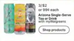 Walgreens Arizona Single-Serve Tea or Drink offer