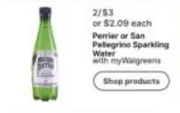 Walgreens Perrier or San Pellegrino Sparkling Water offer