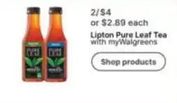 Walgreens Lipton Pure Leaf Tea offer