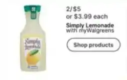 Walgreens Simply Lemonade offer