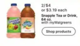 Walgreens Snapple Tea or Drink offer
